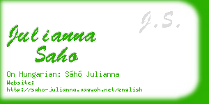julianna saho business card