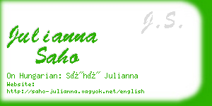 julianna saho business card